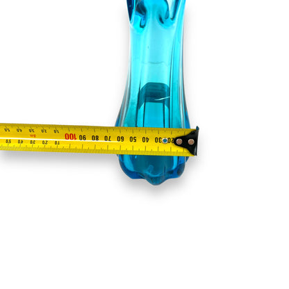 Blue Finger Pull Glass Vase