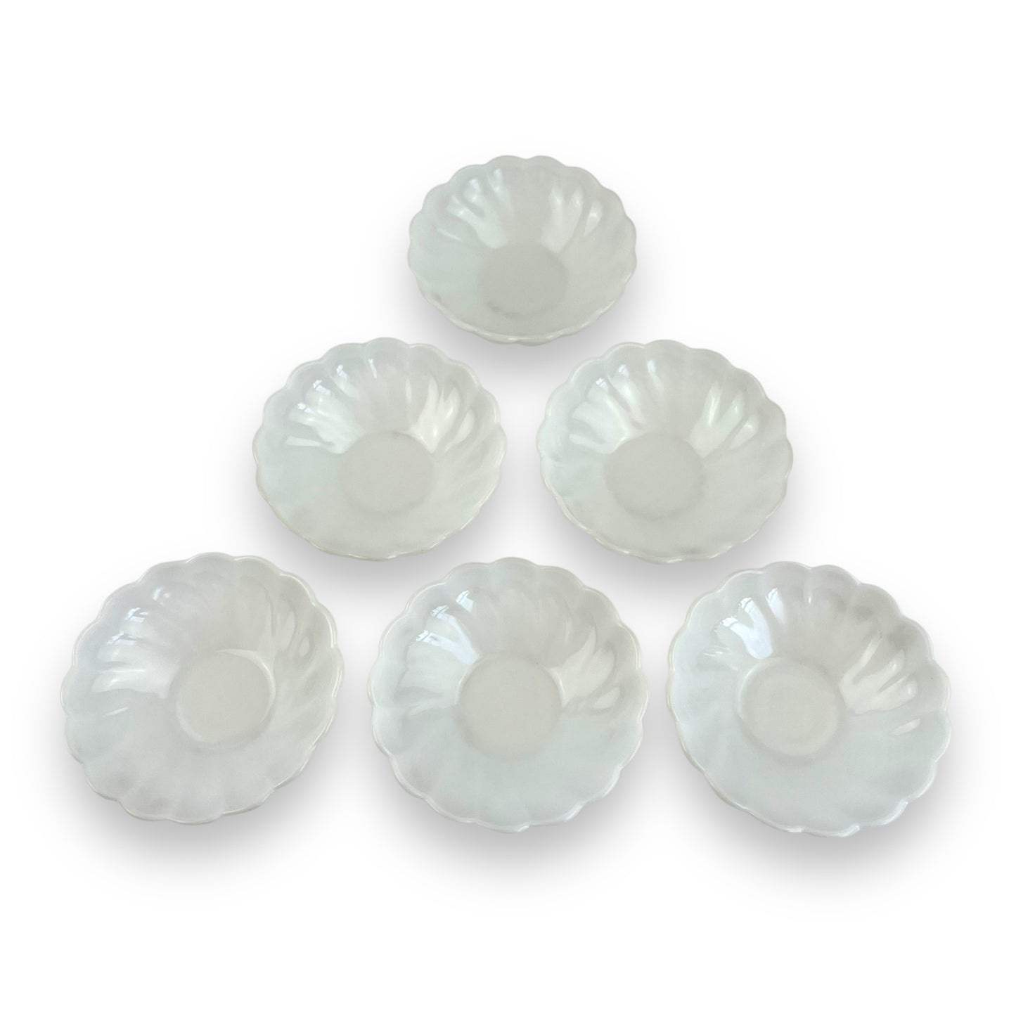 Set of 6 Vintage Milk Glass Bowls