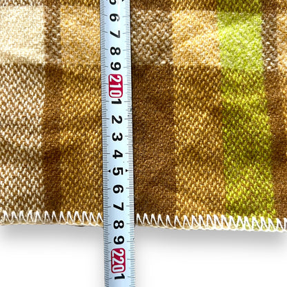 Brown Caramel and Green Wool Blanket