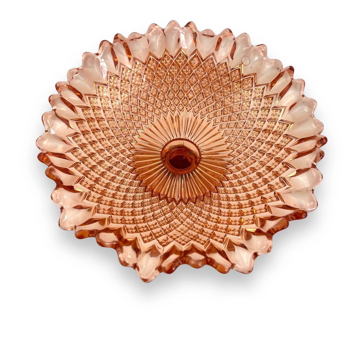 Pink Art Glass Comport Table stand Bowl