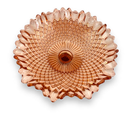 Pink Art Glass Comport Table stand Bowl