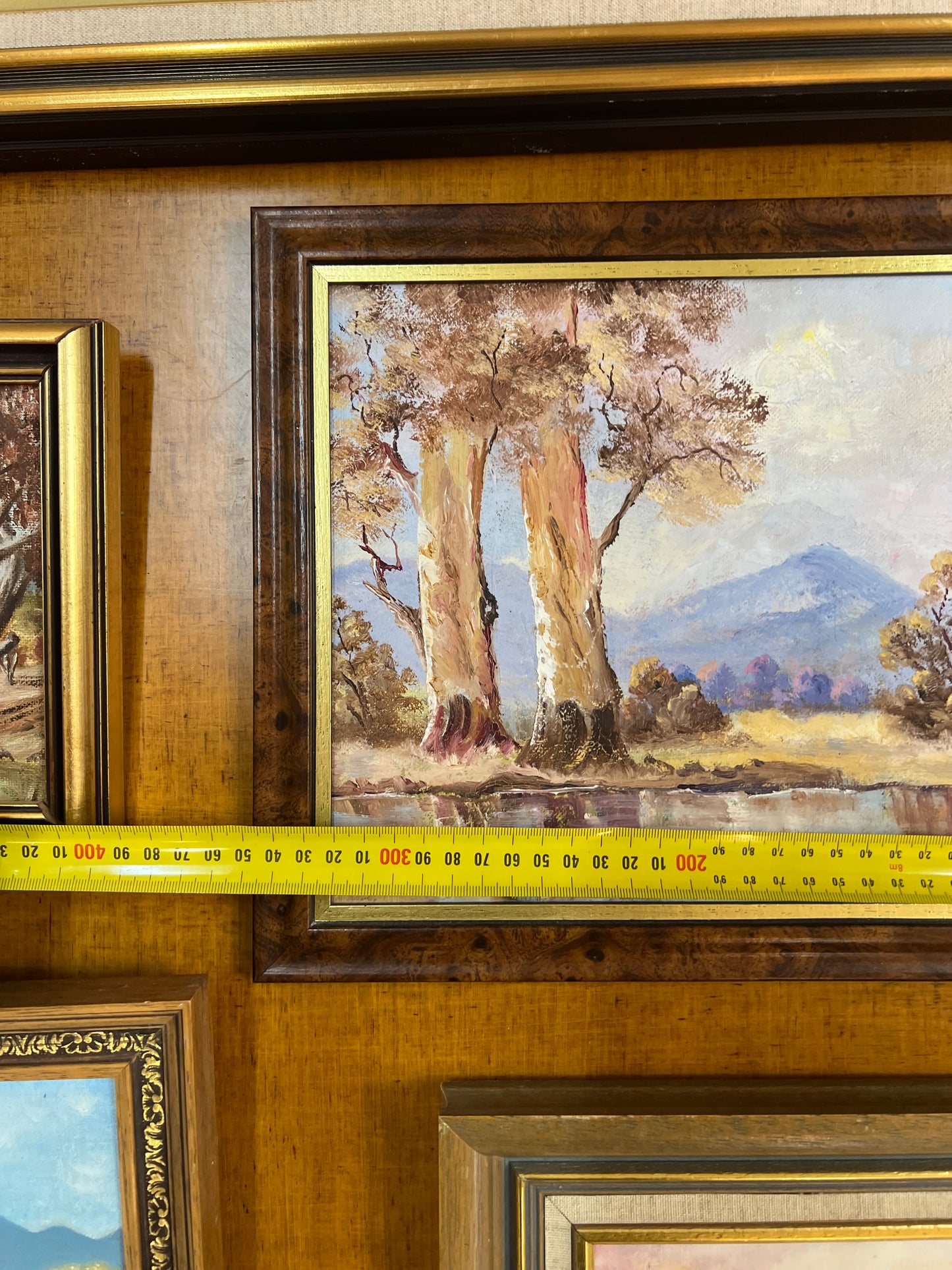 Australian Landscape Oil Painting with Water and Mountains in the distance– Signed L. Brownhead 1983
