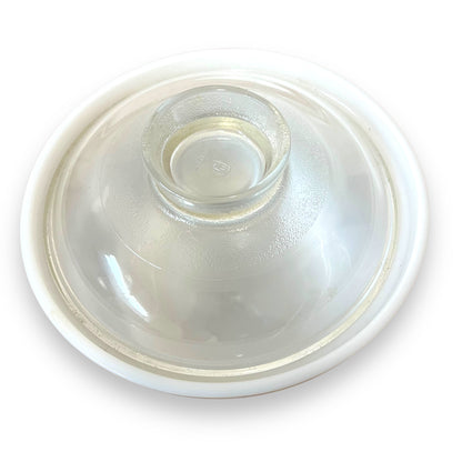 Crown Pyrex Ovenware Dish with Clear Glass Lid - Black Floral Design