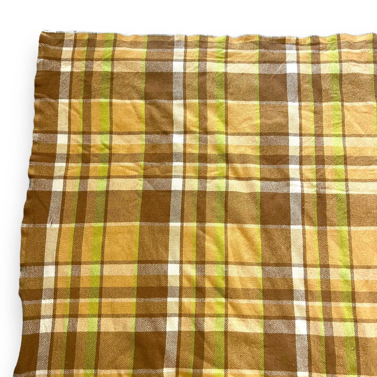 Brown Caramel and Green Wool Blanket