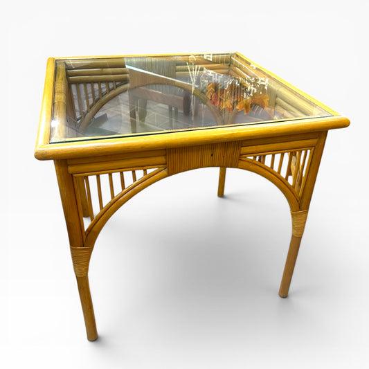2. Square Cane Dining Table