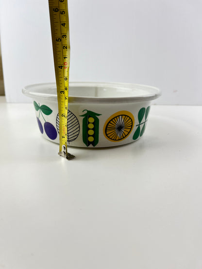 Arabia Finland Colourful Fruit Pattern Serving Bowl