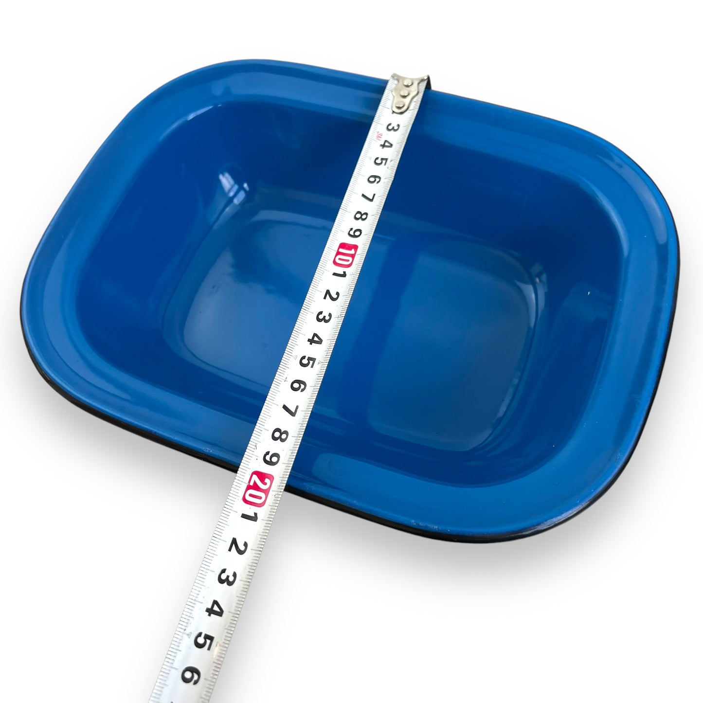 Blue metal rectangle serving dish tray set of 3
