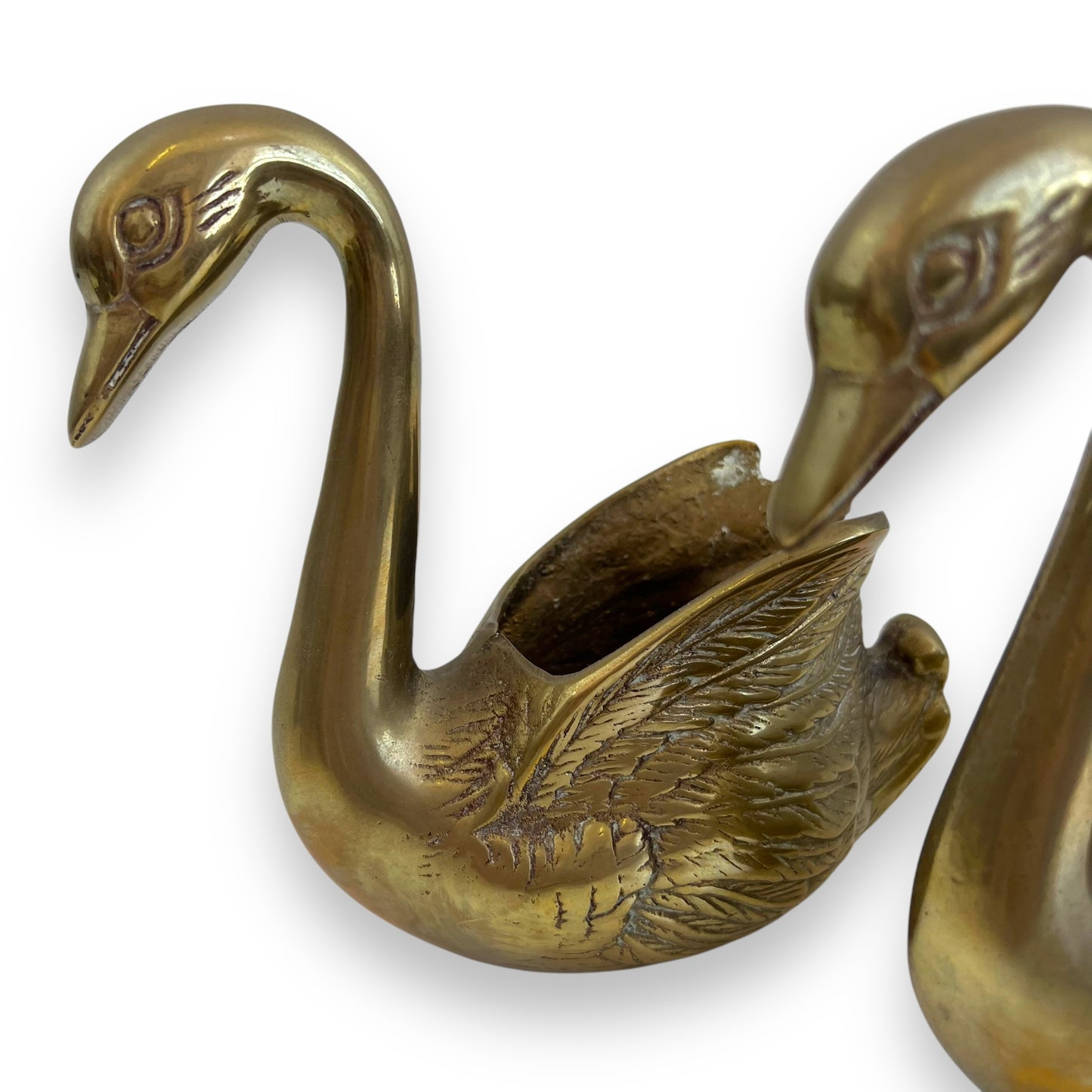 Brass Swan small planter