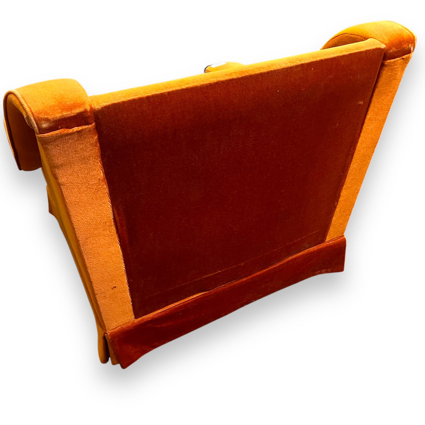 Orange Velour Single Lounge Chair