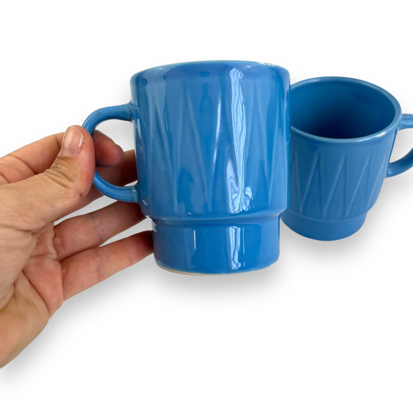 Blue stacking mug set of 2