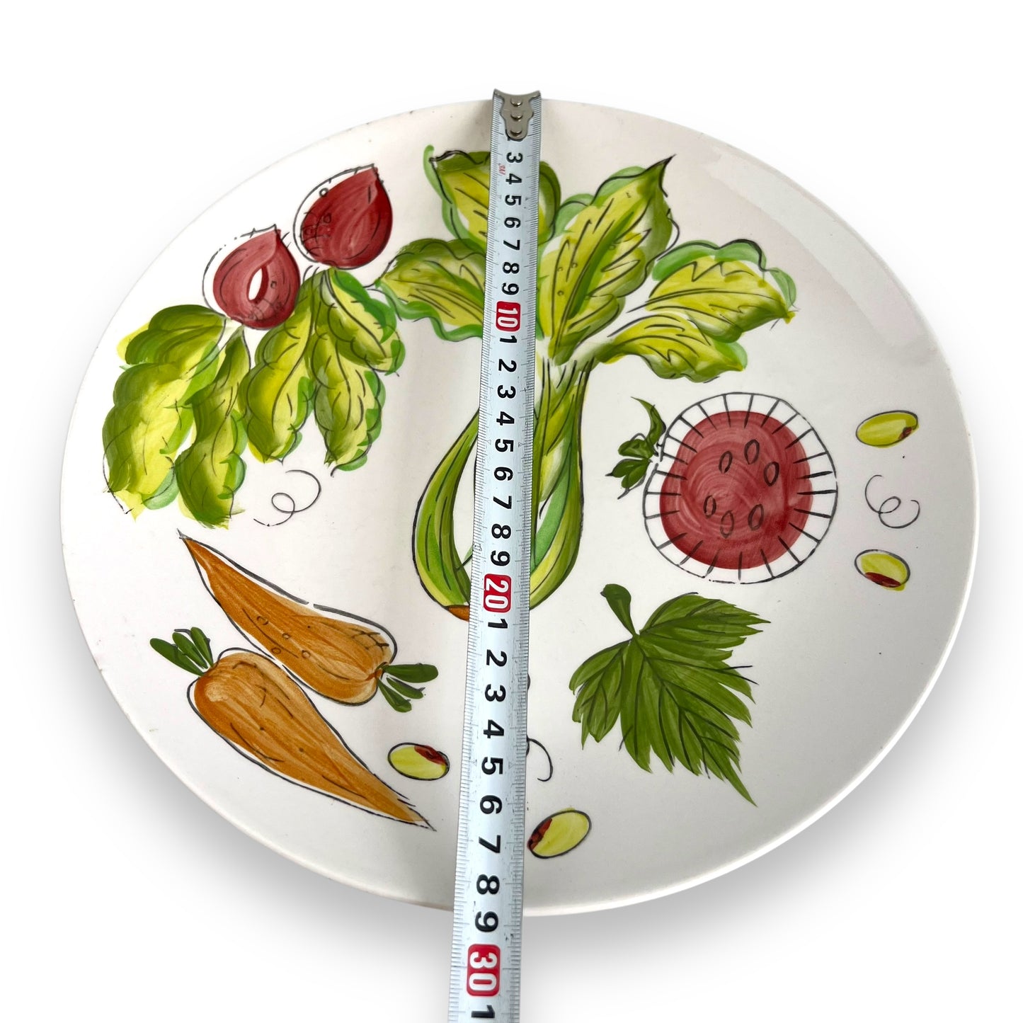Hand-Painted Vegetables Serving Plate
