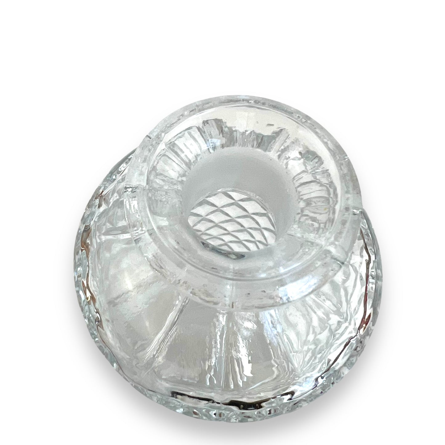 Vintage Cut Glass Decanter with Stopper – Diamond Pattern – Elegant Barware
