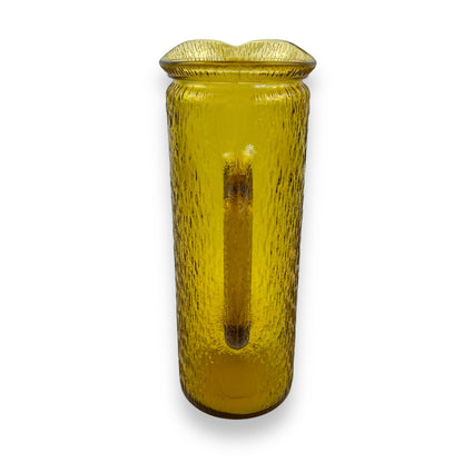 Crinkle Textured Amber Glass Jug