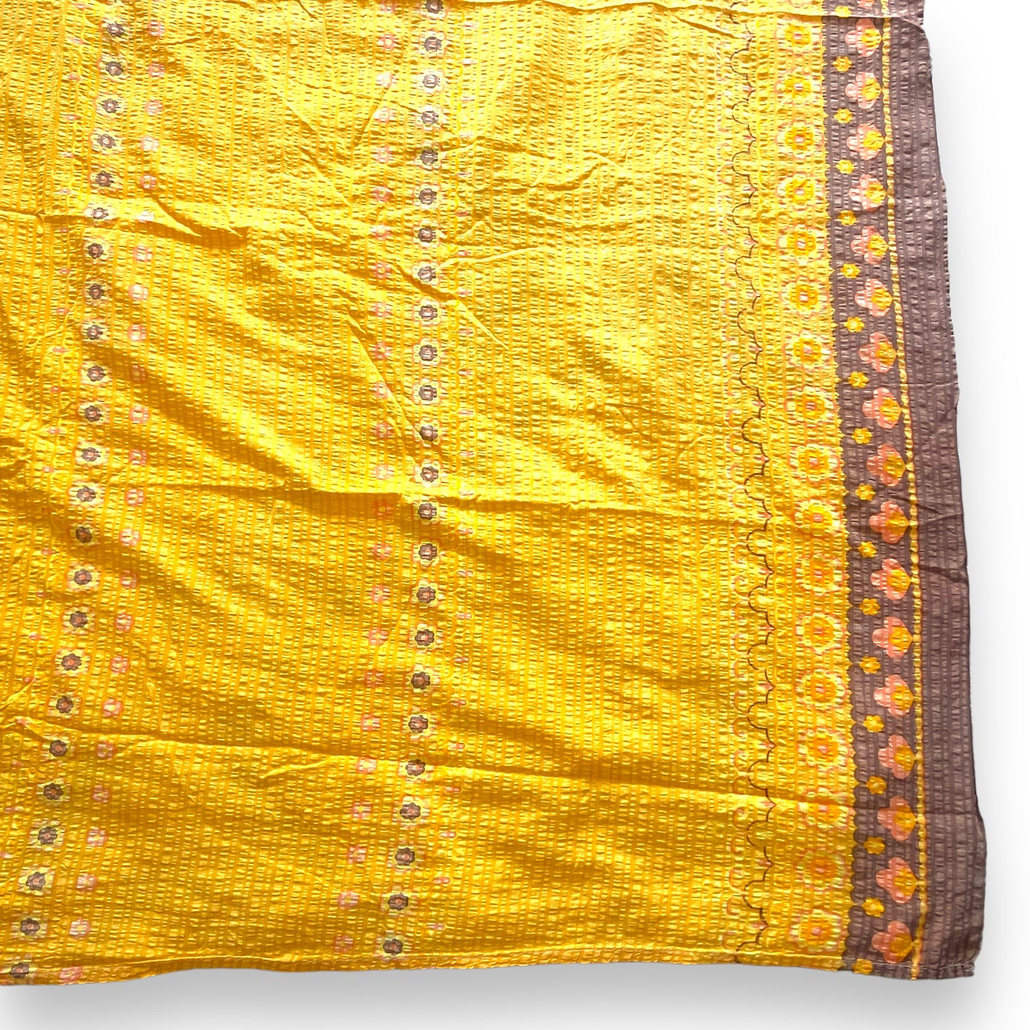 Retro Yellow Orange and Brown Flower Pattern Tablecloth