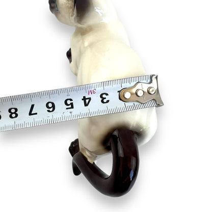 Siamese Cat Figurine, Hand-Painted Ceramic Cat