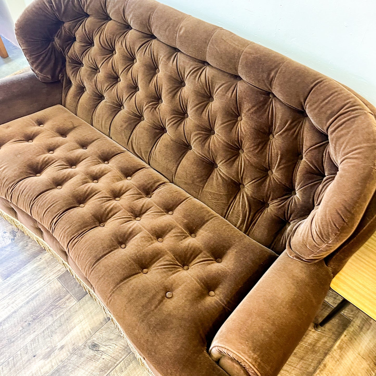 Brown Fringe Tassel 3 Seater Lounge