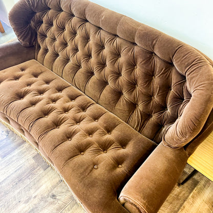 Brown Fringe Tassel 3 Seater Lounge