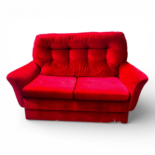 Fler Red Velvet Two-Seater Lounge