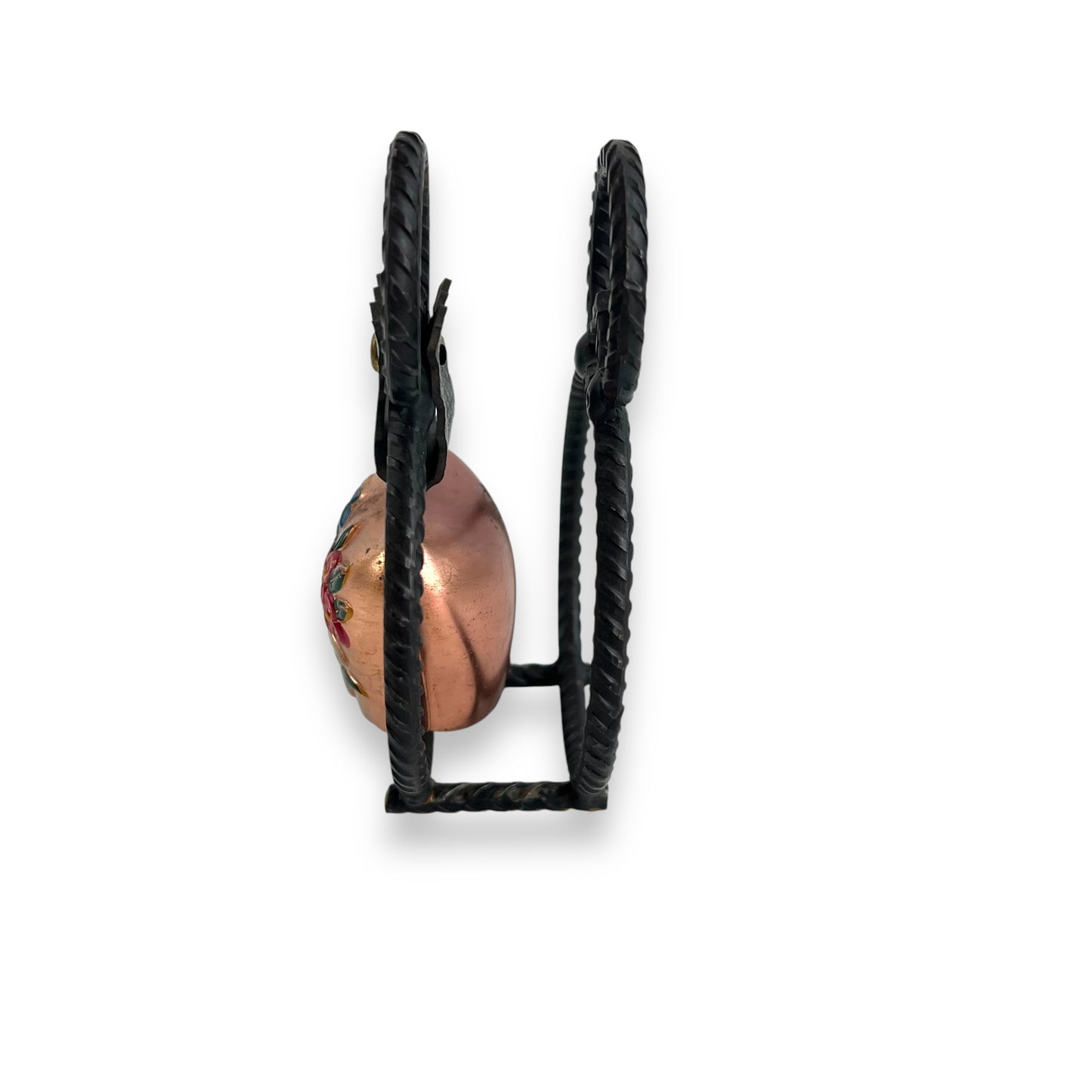 Napkin Holder with Hand-Painted Brass Cow Bell