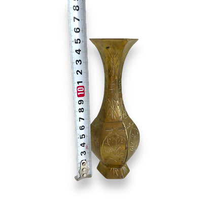 Hexagon shape brass small vase