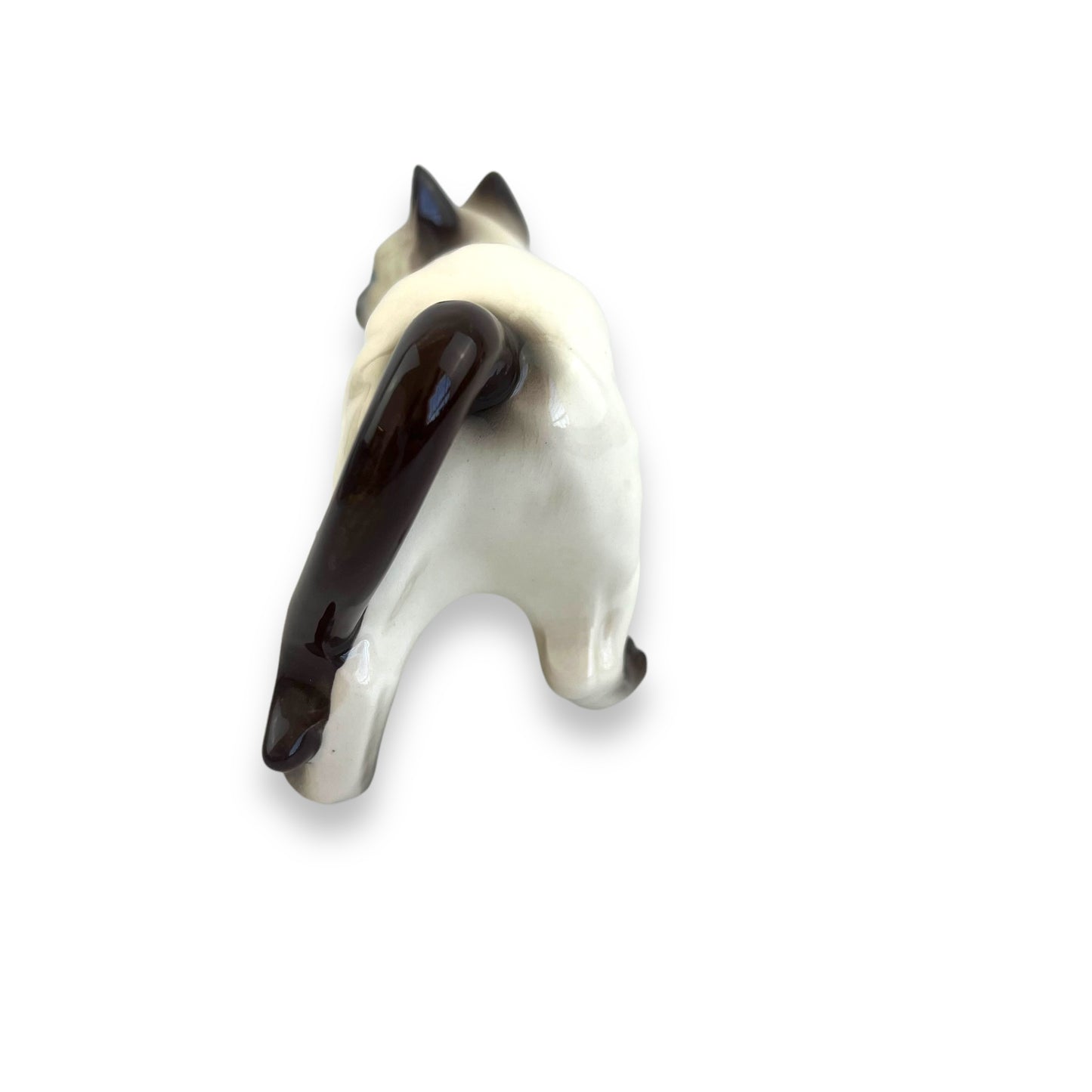 Siamese Cat Figurine, Hand-Painted Ceramic Cat