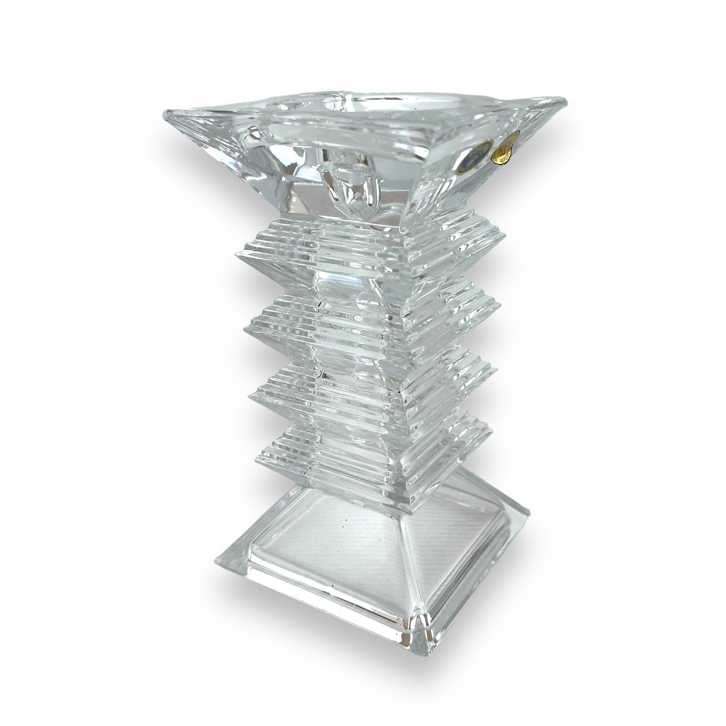 Bohemia Crystal Glass Pillar Candle Holder