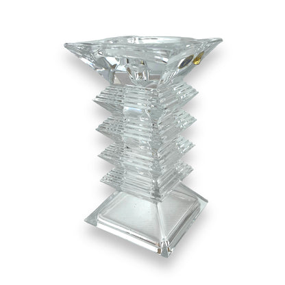Bohemia Crystal Glass Pillar Candle Holder