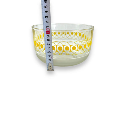 Clear glass yellow pattern mixing bowl