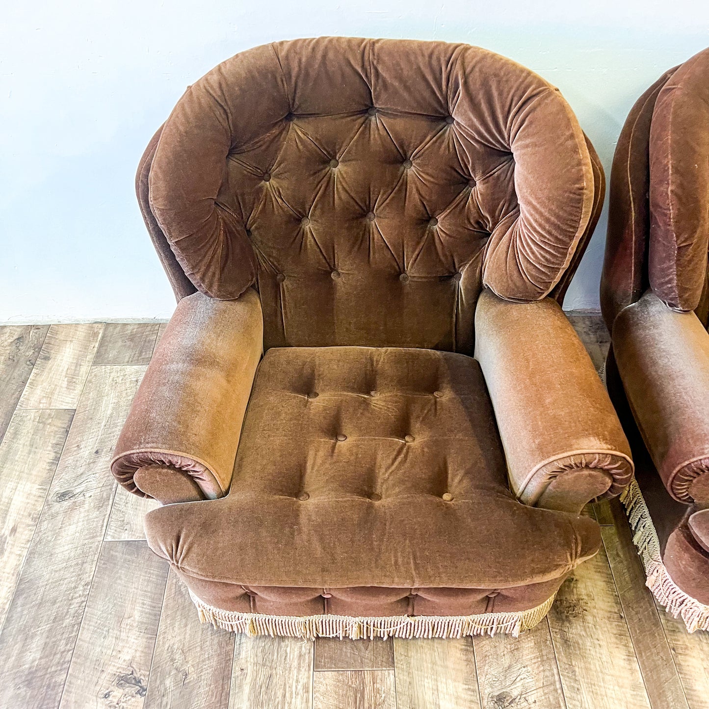 Brown Fringe Tassel Single Lounge Chair