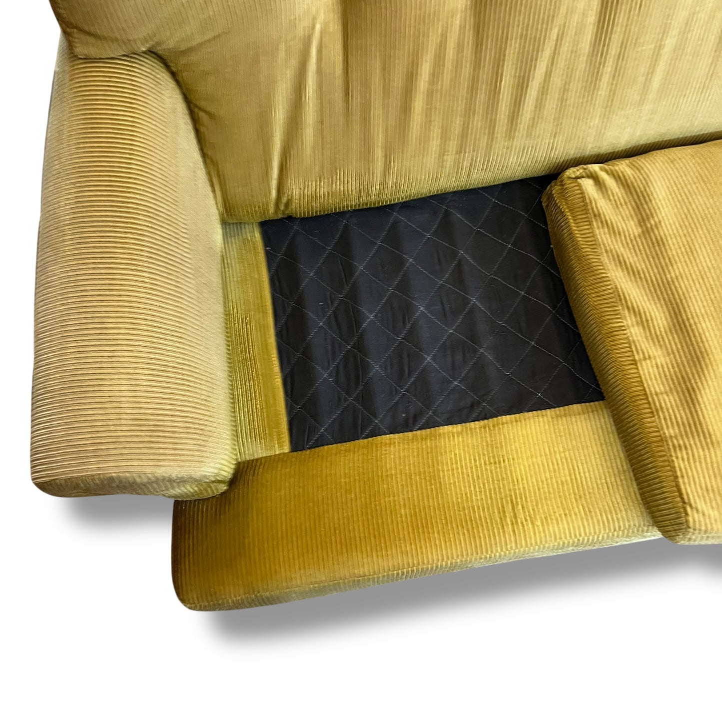 Green-Yellow Corduroy 3-Seater Lounge