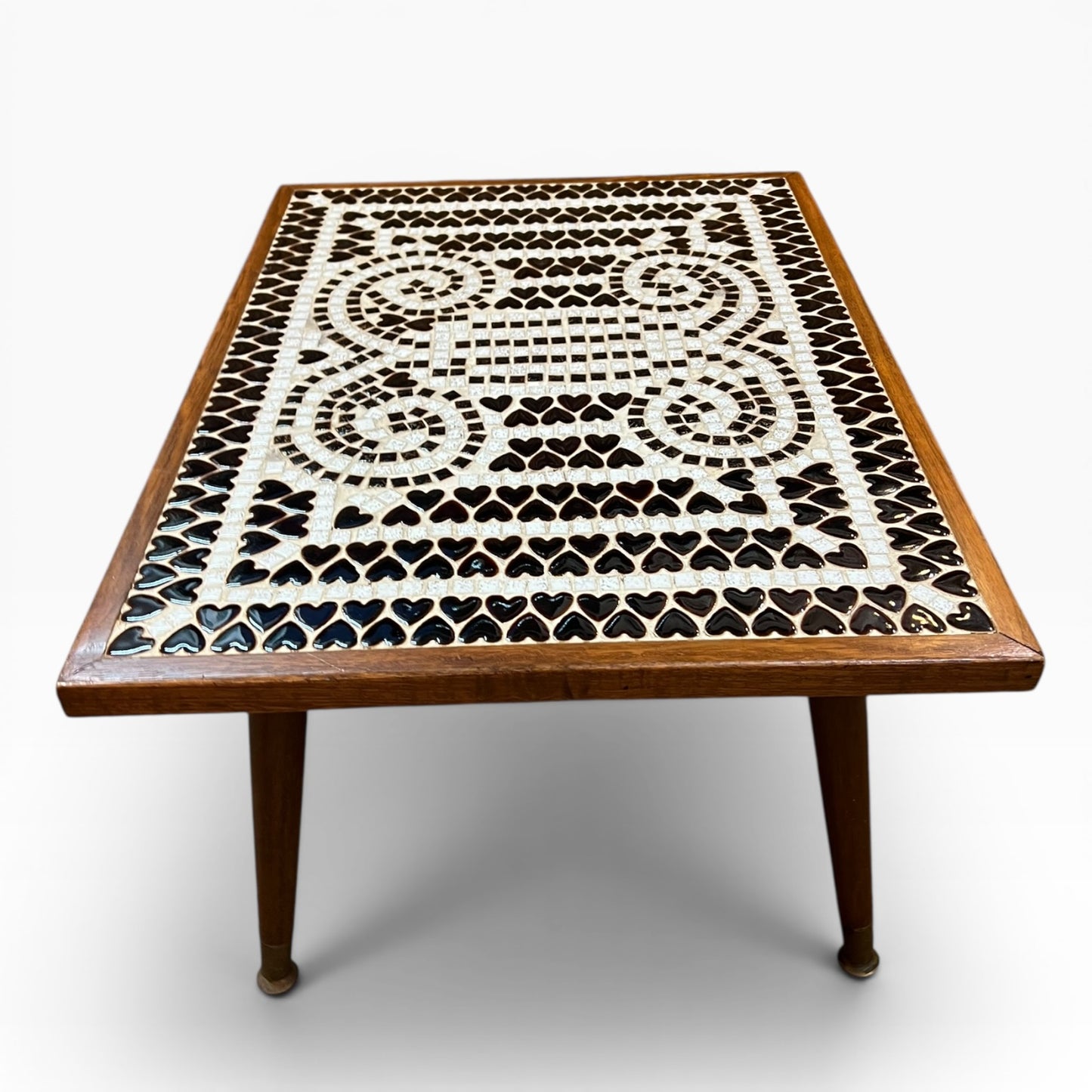Mosaic Tile Coffee Table with Teak Frame
