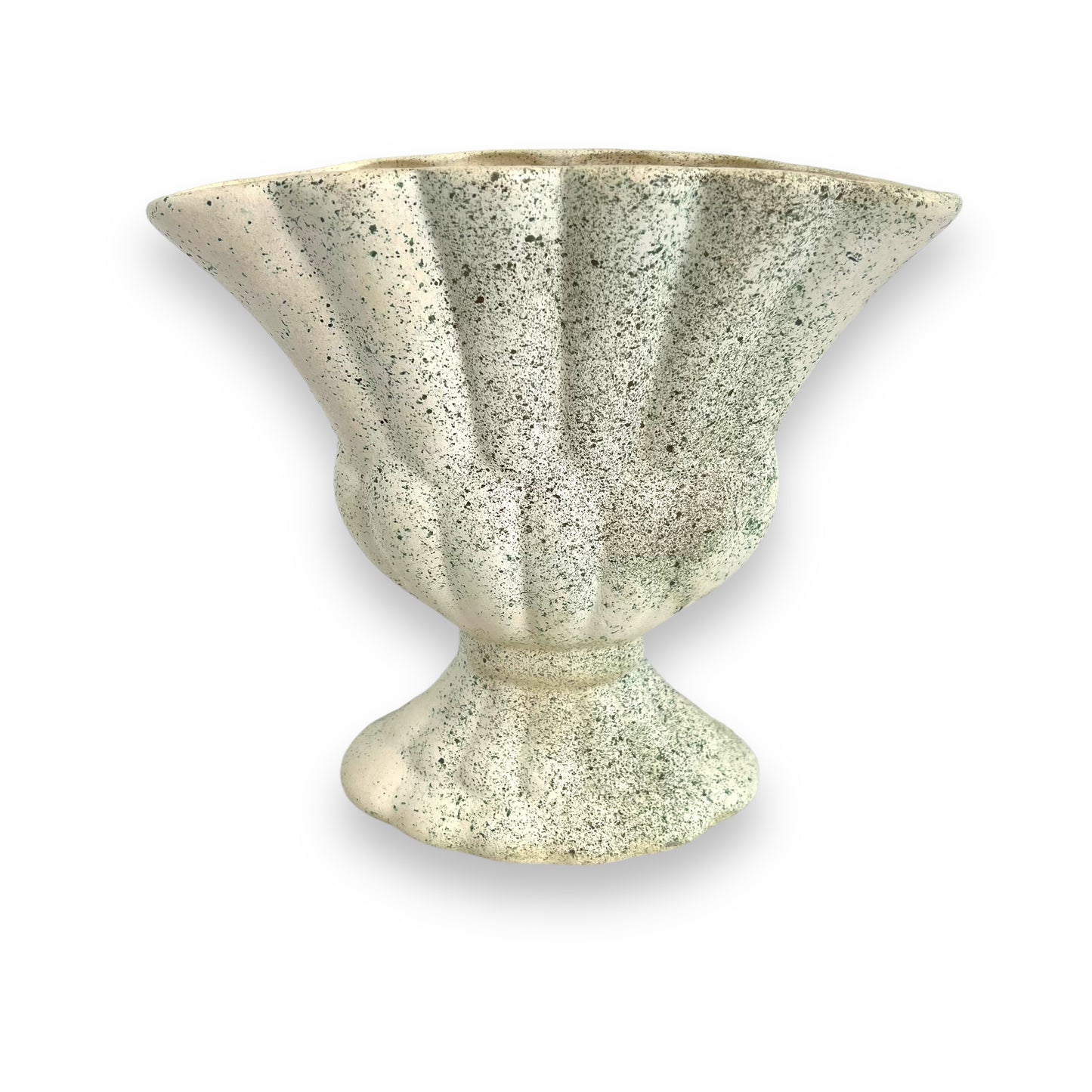 Cream vase with green speckles