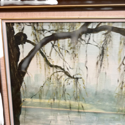 Willow Tree Landscape by Chrileen Petrie – Original Oil Painting