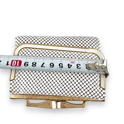 Glomesh white and gold mesh purse