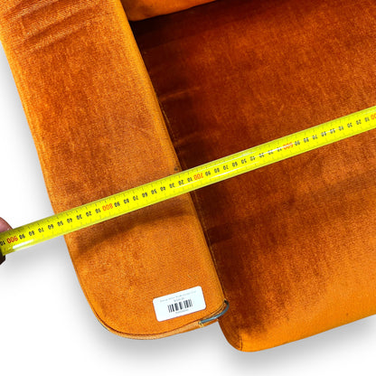 Orange Velour Single Lounge Chair