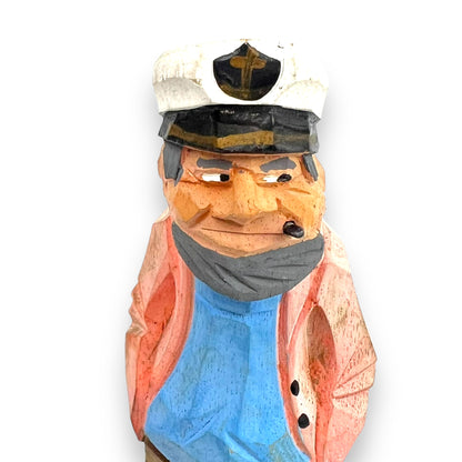 Vintage Carved Wooden Sea Captain Statue