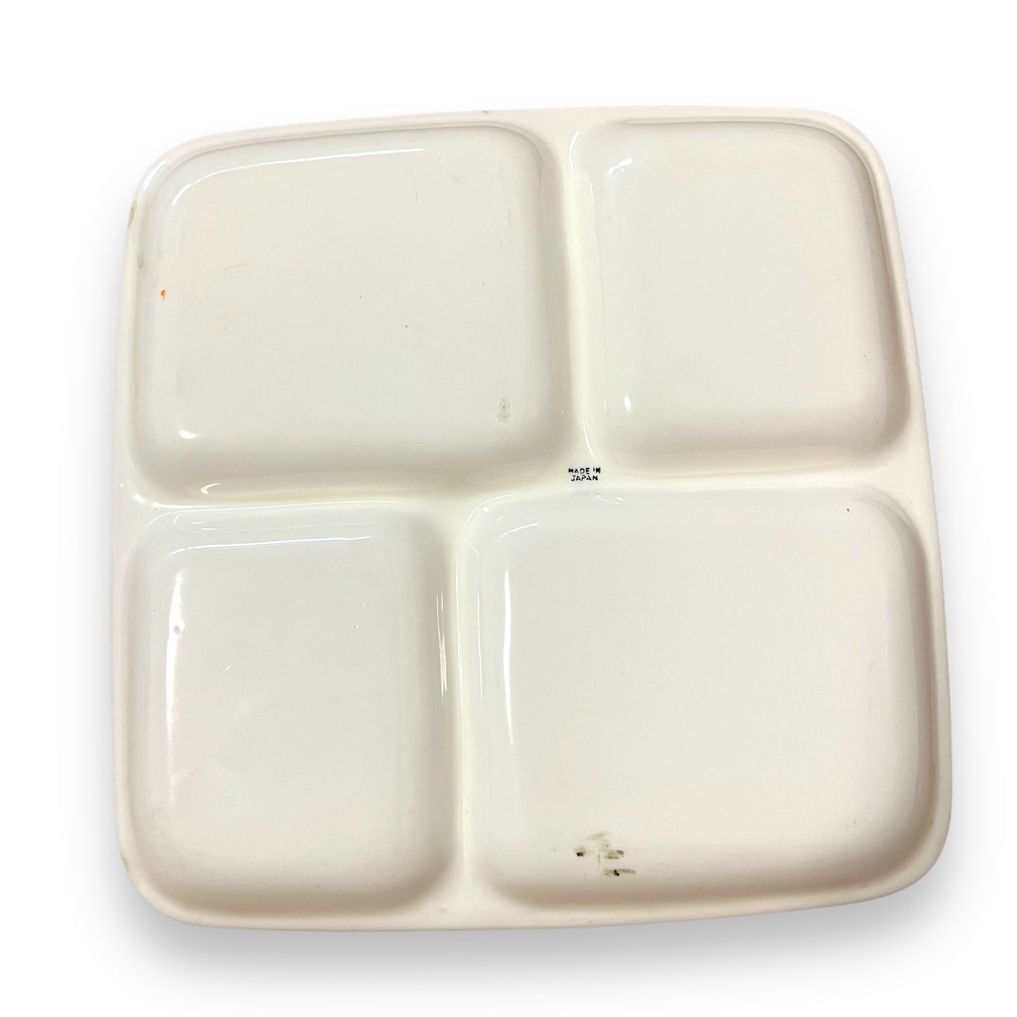 Divided Plate with Hand-Painted Floral Design - Made in Japan