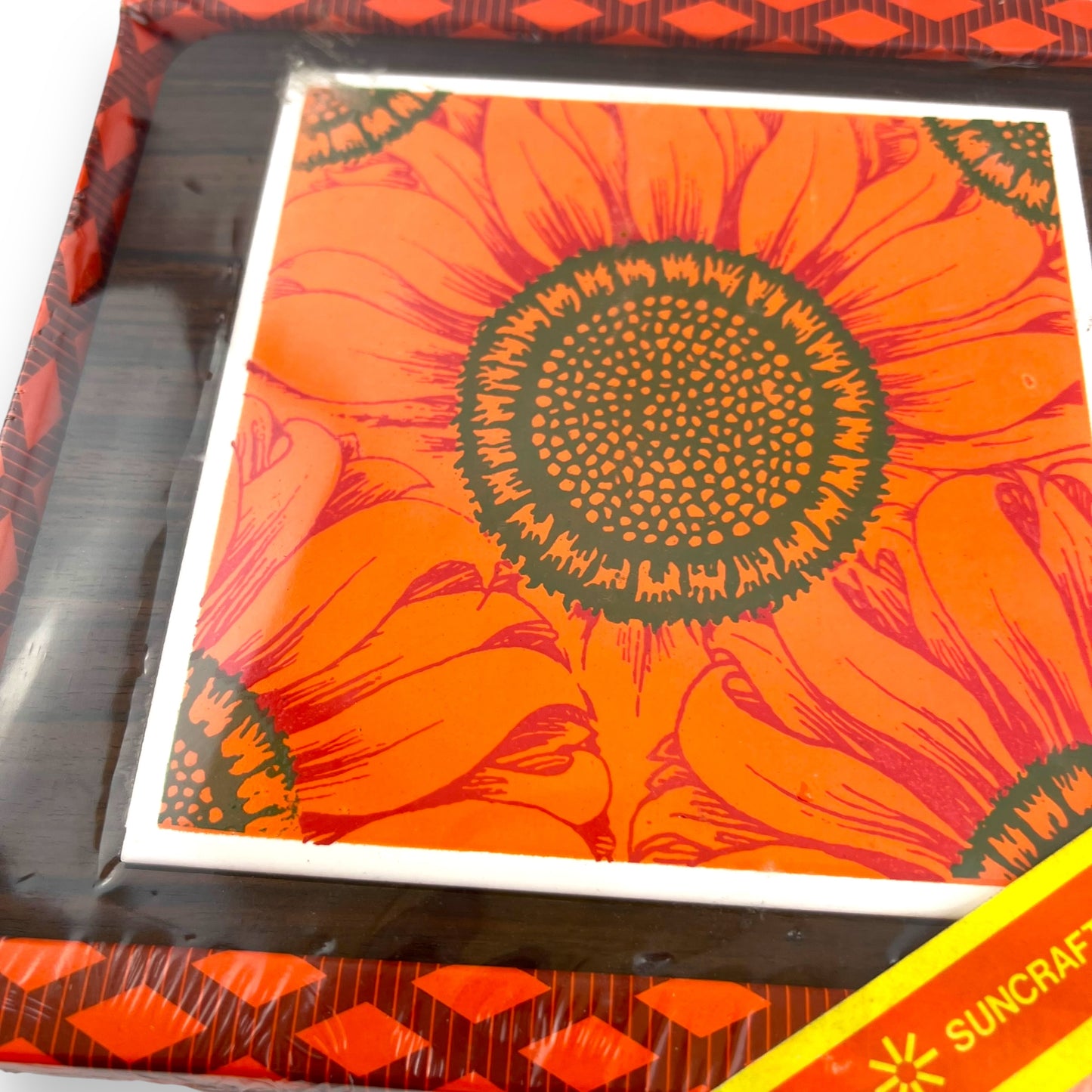 Suncraft Cheese Board Set - Sunflower Design, New in Original Packaging, Made in Japan
