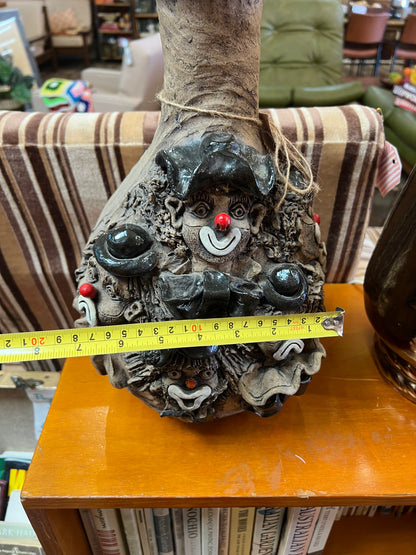 Sculptural Studio Pottery Clown Face Lamp Base