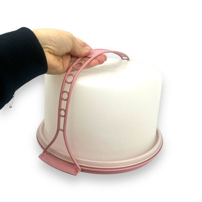 Vintage Pink Tupperware Round Cake Carrier Storage Container