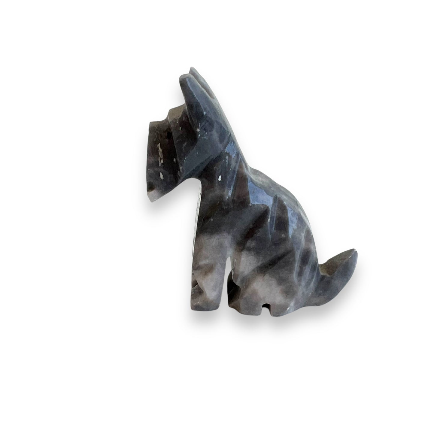 Stone carved dog statue ornament