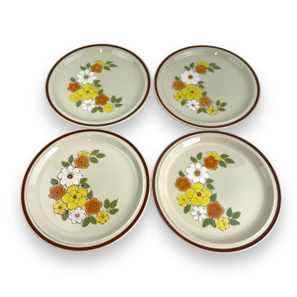 Set of 4 Jardineira Stoneware Floral Dinner Plates - Made in Japan