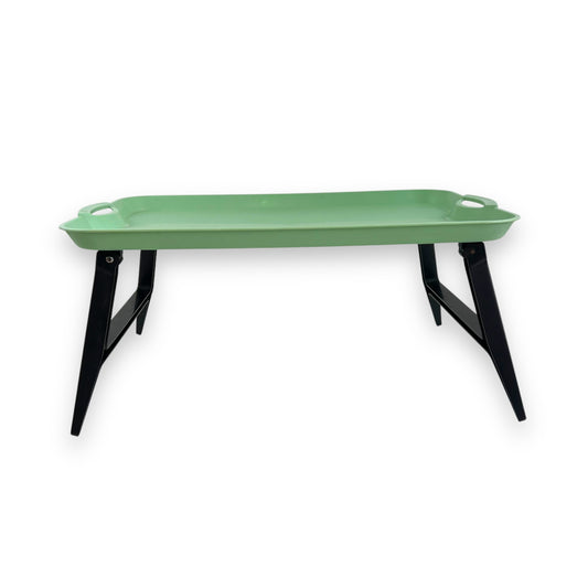 Green Plastic Breakfast tray black legs (1 pin in leg missing)