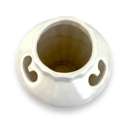 Raynham White Vase with cutout sections around edge