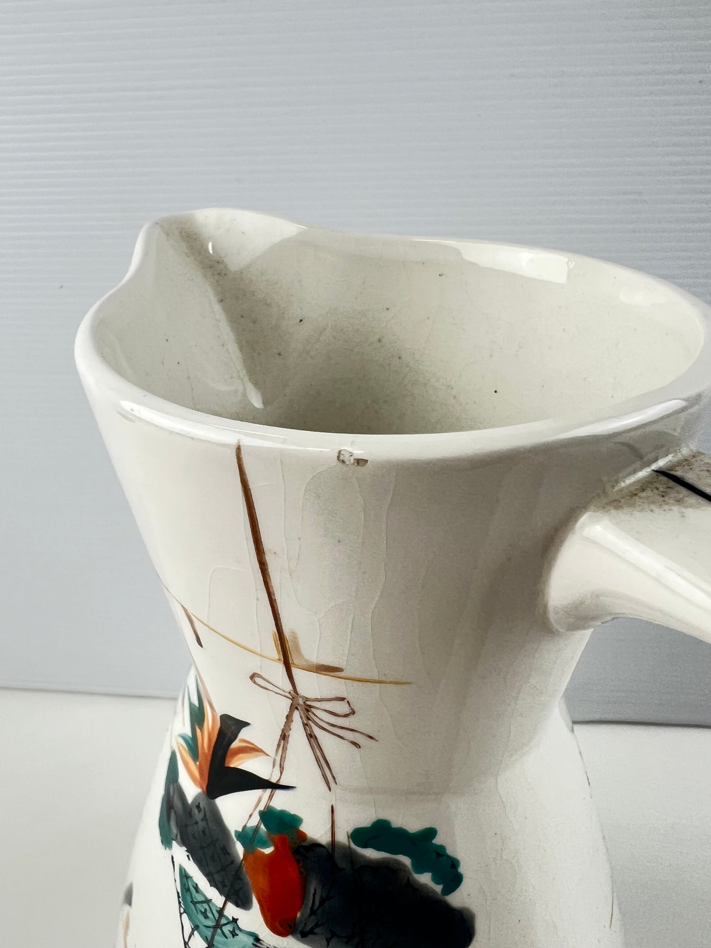 Mid-Century Abstract Fruit Ceramic Jug