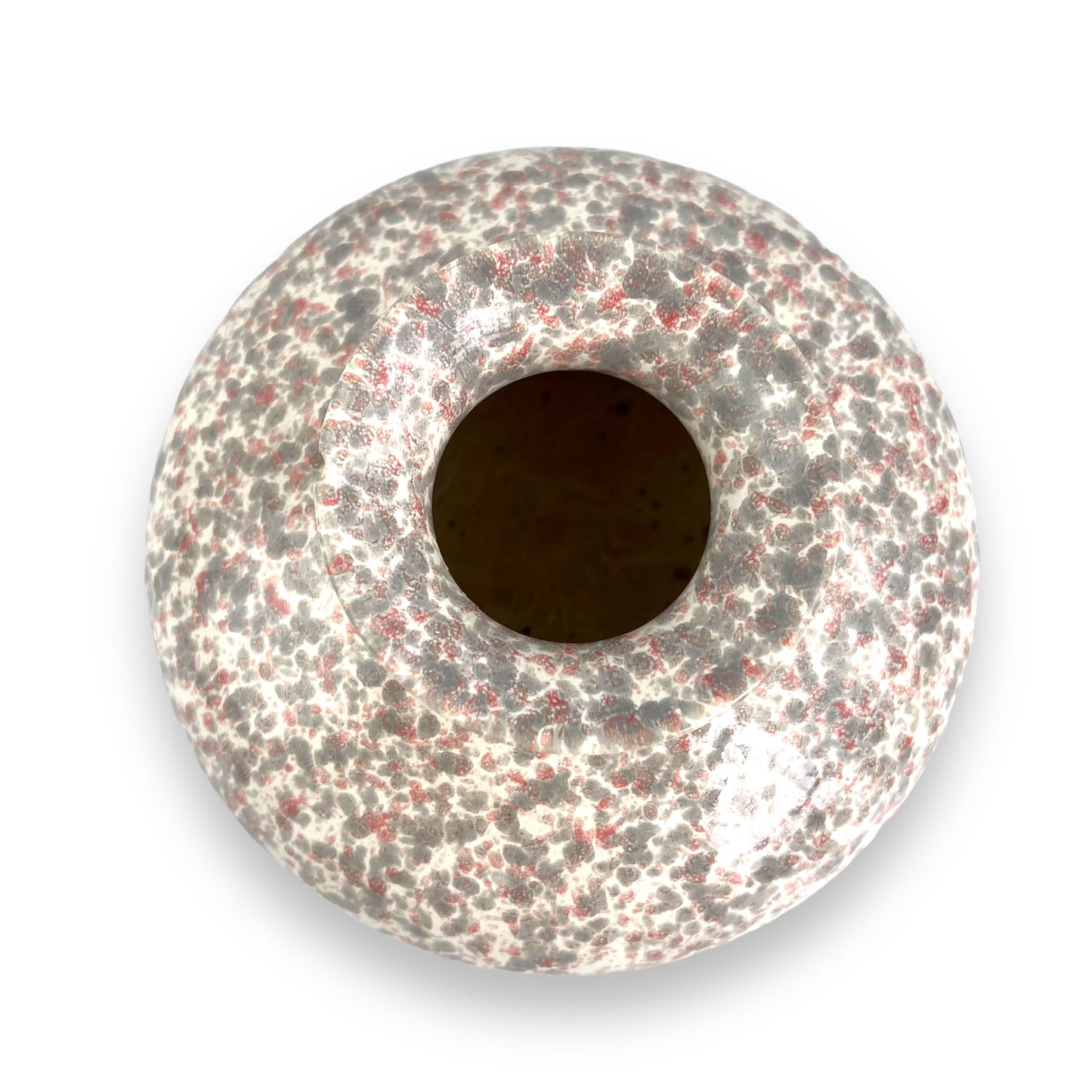Pink and grey speckled vase