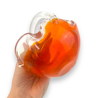 Orange Art Glass Basket