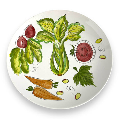 Hand-Painted Vegetables Serving Plate