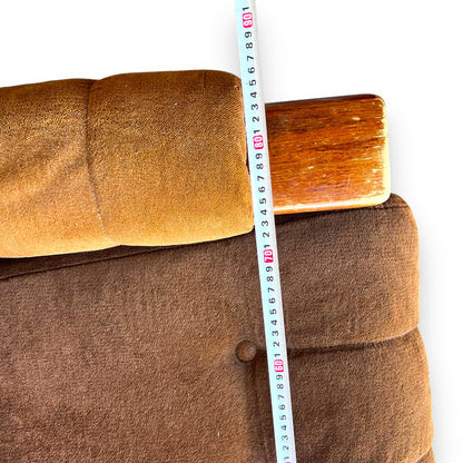 Brown Lounge Chair with Wooden Armrests