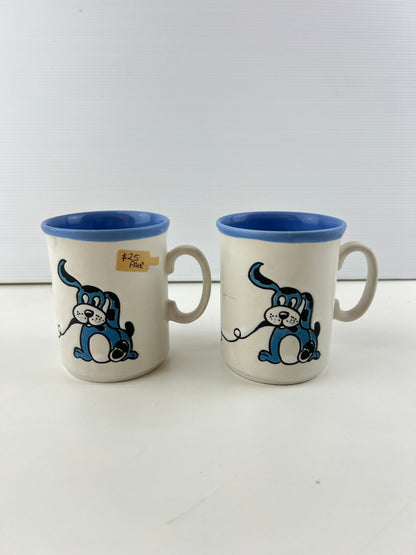 Blue Dog Ceramic Mugs – Set of 2
